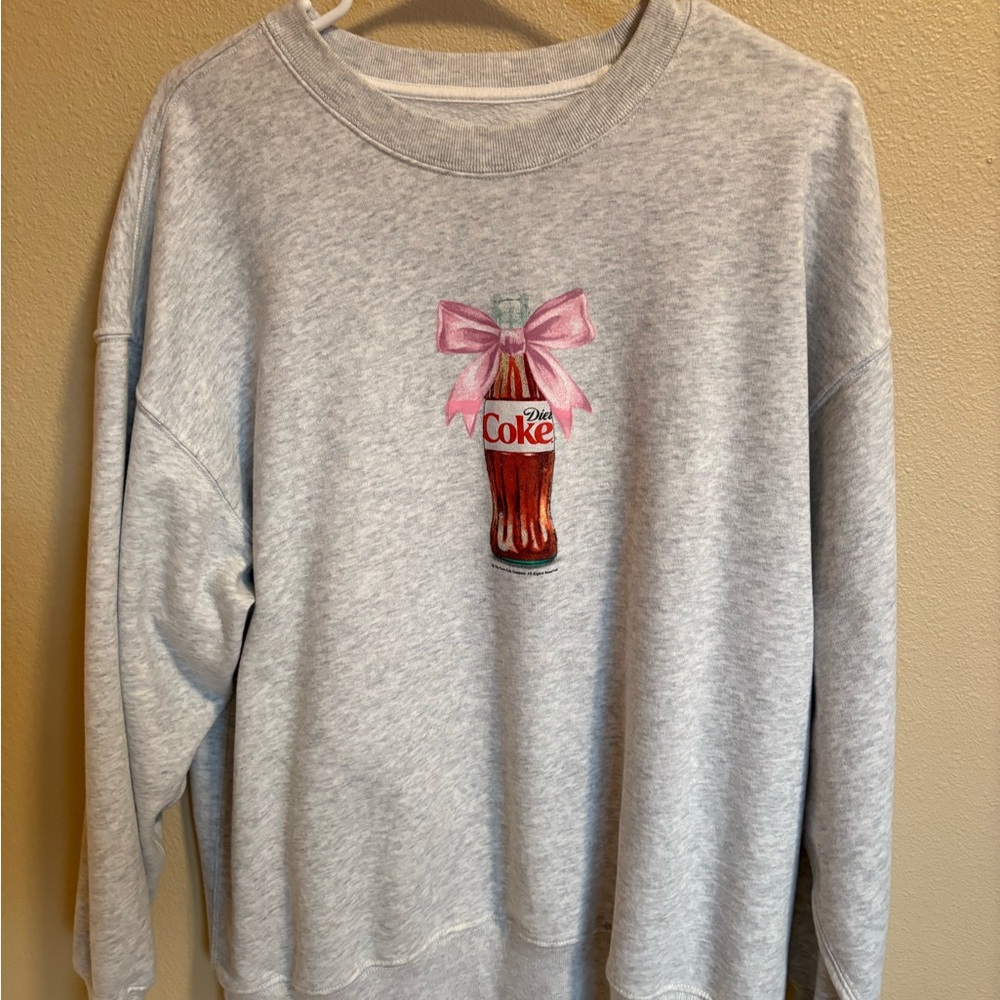 Gray Diet Coke Sweatshirt with Pink Bow from Abercrombie